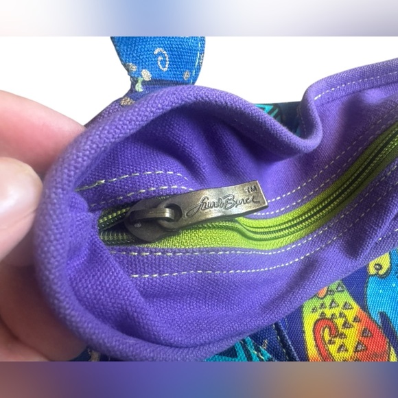 Laurel Burch Dog Print Canvas Tote Bag Purse - Picture 5 of 6